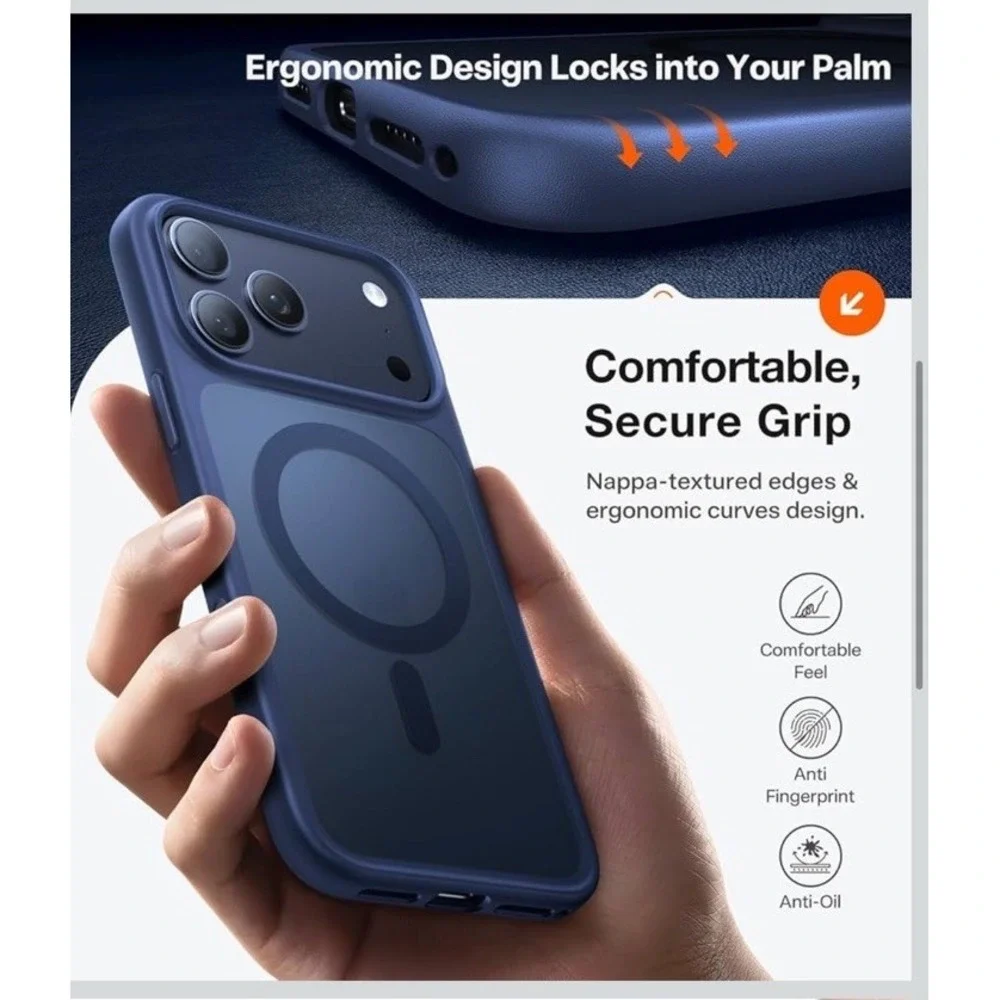 TORRAS Magnetic Shockproof for iPhone 17 Pro‎ Case, Fit for MagSafe- Deep Blue